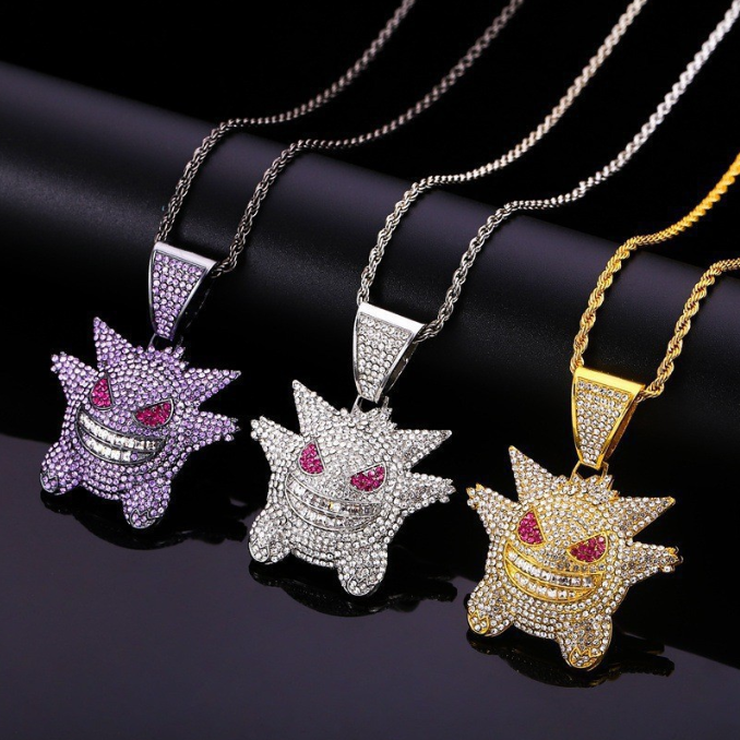 Personalized cartoon cartoon, fairy Geng ghost pendant necklace  Baokemeng diamond necklace jewelry